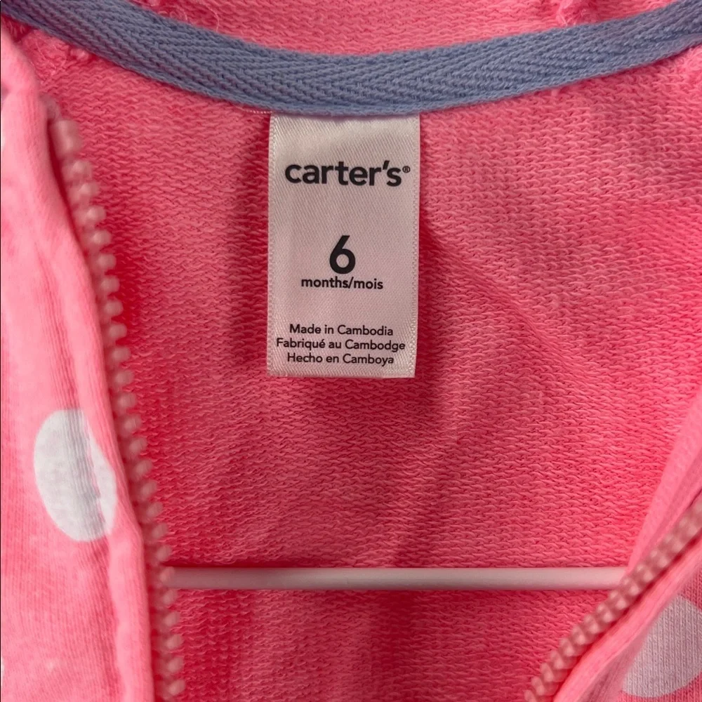 Carter’s - Girl’s Hoodie - Pink - 6 months - Polka Dot - NWT